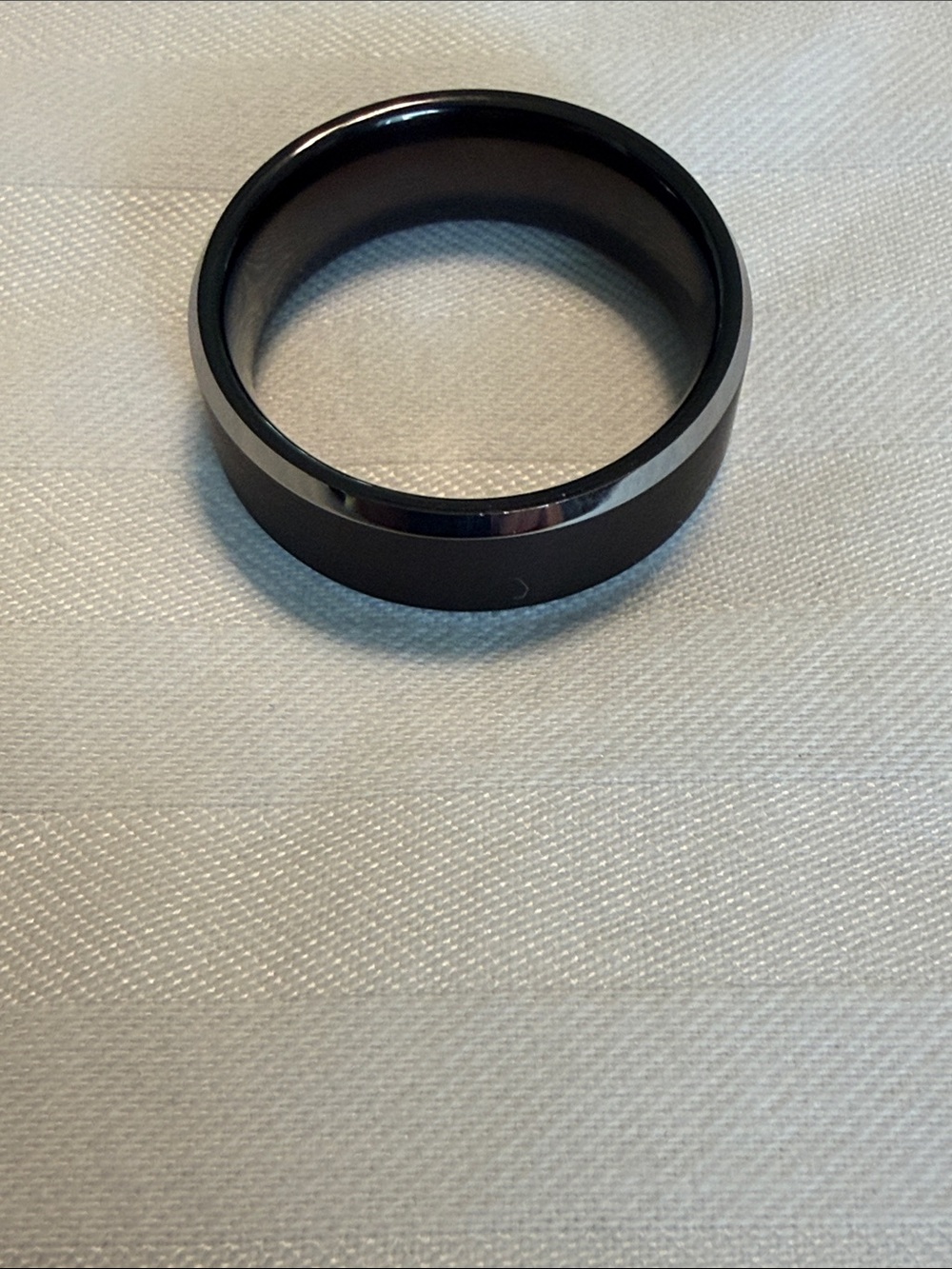 NEW Black & Silver Two-Tone Tungsten Carbide Comfort Fit Band Ring size 11